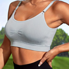 Women's Solid Round Neck Sports Bra