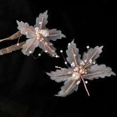 Feather Crown Hair Band Earrings Set for Wedding Party