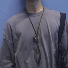 Retro Adjustable Leather Necklace for Sunglasses