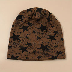 Star Print Hip Hop Beanies Goth Unisex Elastic Skull Cap Vintage