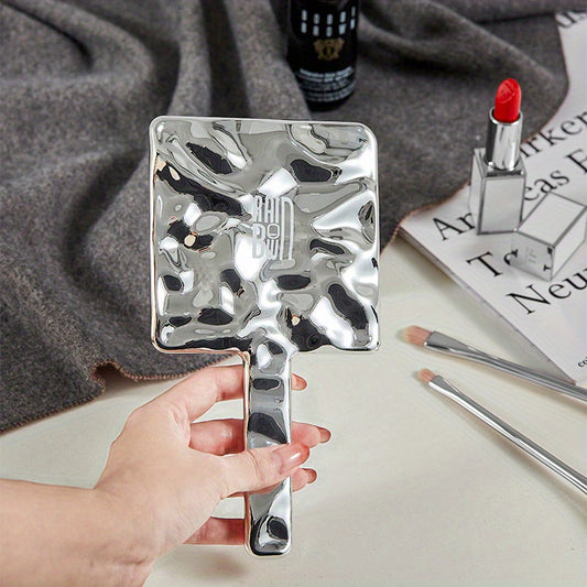 Vintage Silvery Travel Makeup Hand Mirror Decorative Mirror