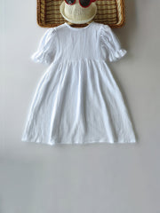 Girl's Summer Pleated Ruffle Sleeve Casual Dress