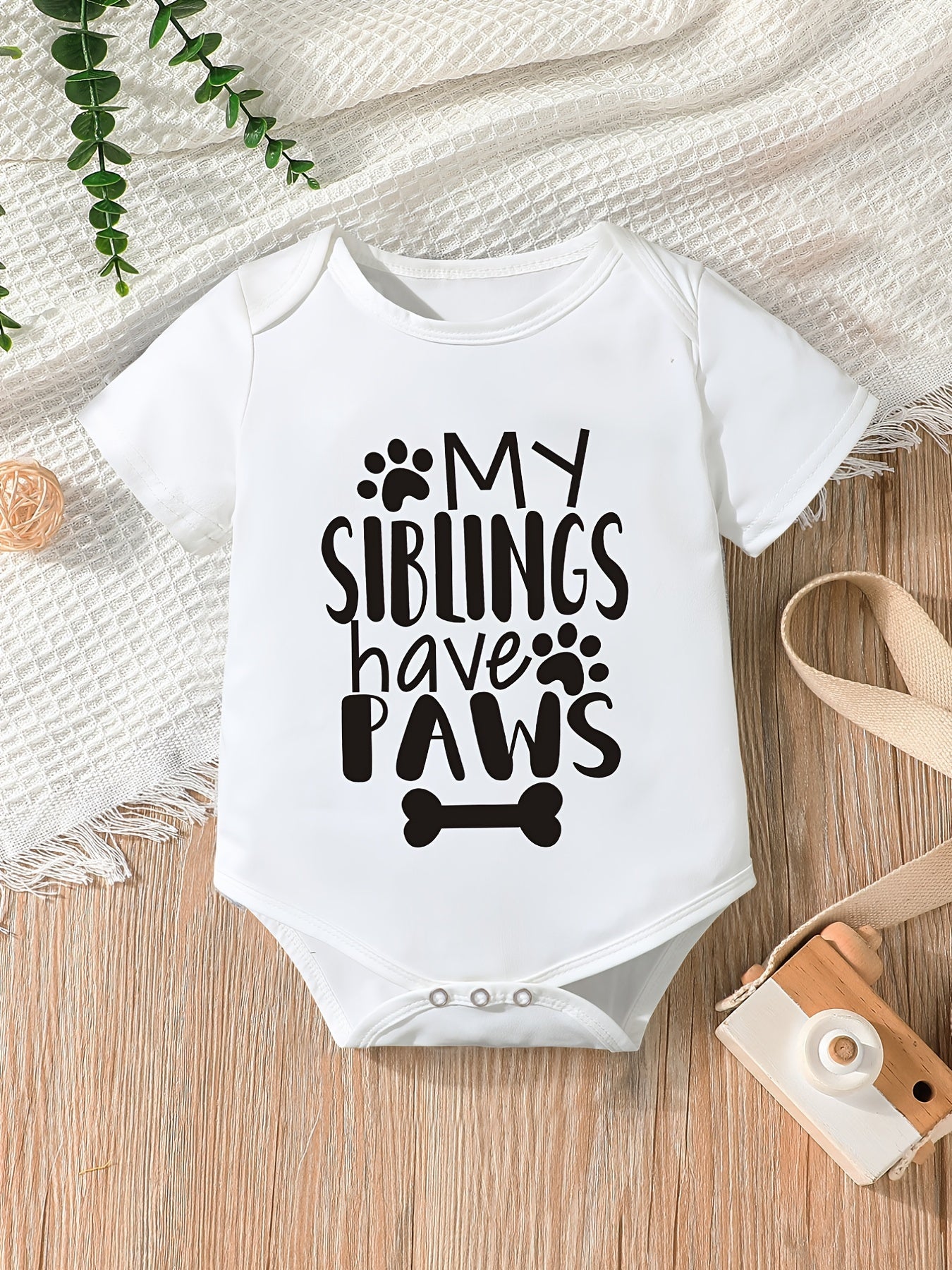 Baby Boys My Siblings Have Paws Onesie