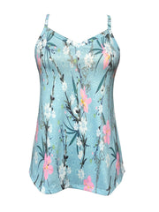 Floral Print V Neck Cami Top Summer Sleeveless Casual Top