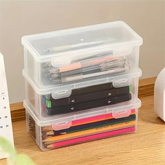 Transparent Pen Box Large Capacity Pencil Storage Box Pencil Bag Stationery Box