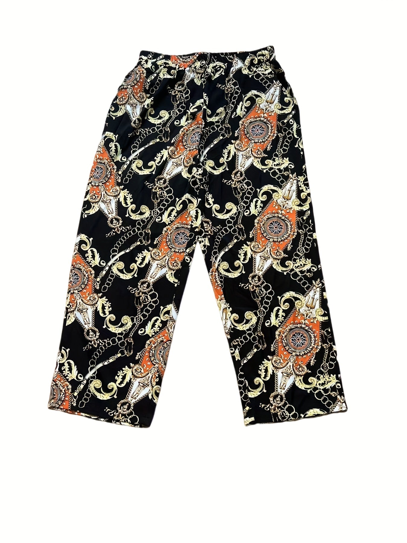 Baroque Print Top & Pants Set