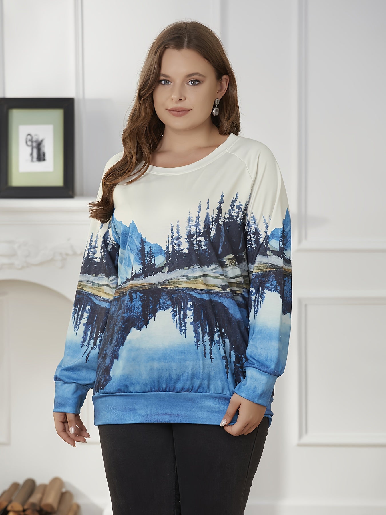 Print Long Sleeve Knit Top