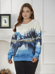 Print Long Sleeve Knit Top