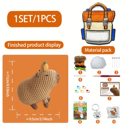 Capybara Crochet Kit for Adults - Christmas Gift, Beginner Craft Set