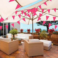 9.8m Solid Pennant Banners Flags for Grand Opening Carnival Birthday Party Pink