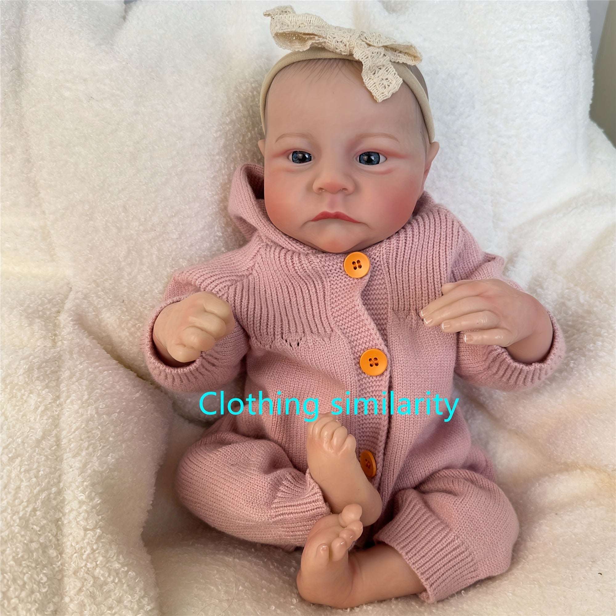 19inch Painted Finished Reborn Baby Doll Awake Newborn Baby Size 3D Skin