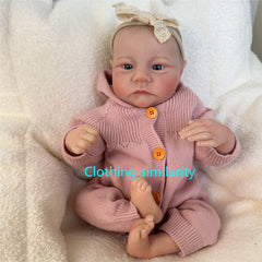 19inch Painted Finished Reborn Baby Doll Awake Newborn Baby Size 3D Skin