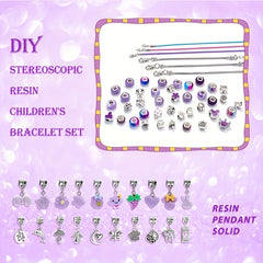 66Pcs DIY Charm Bracelet Necklace Kit for Girls Beads Pendants Chains