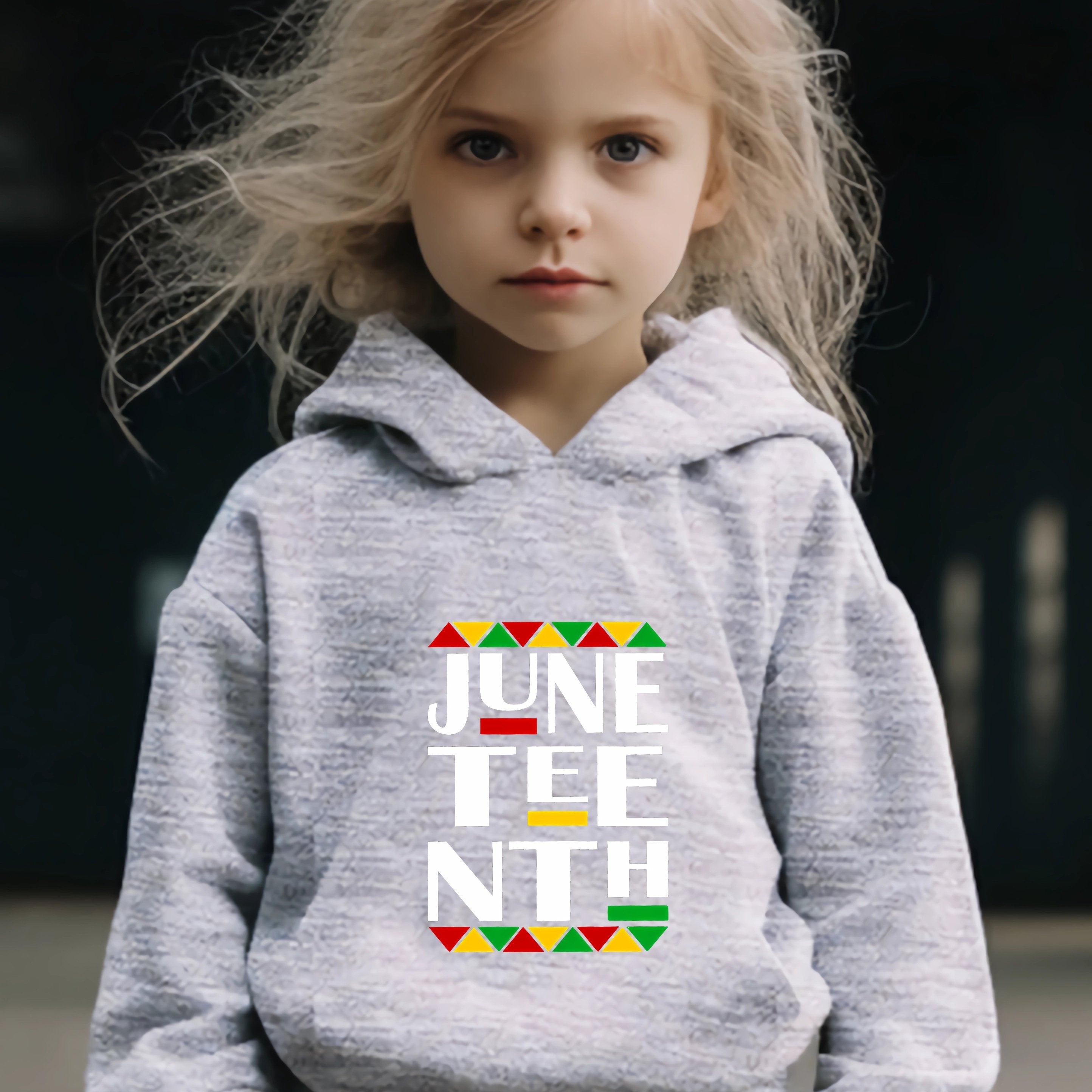 Juneteenth Print Outfit Hoodie & Pants Set Girl's Sporty Clothes