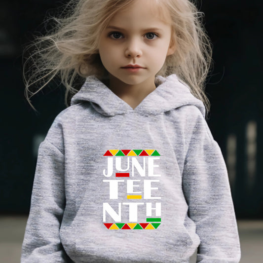 Juneteenth Print Outfit Hoodie & Pants Set Girl's Sporty Clothes