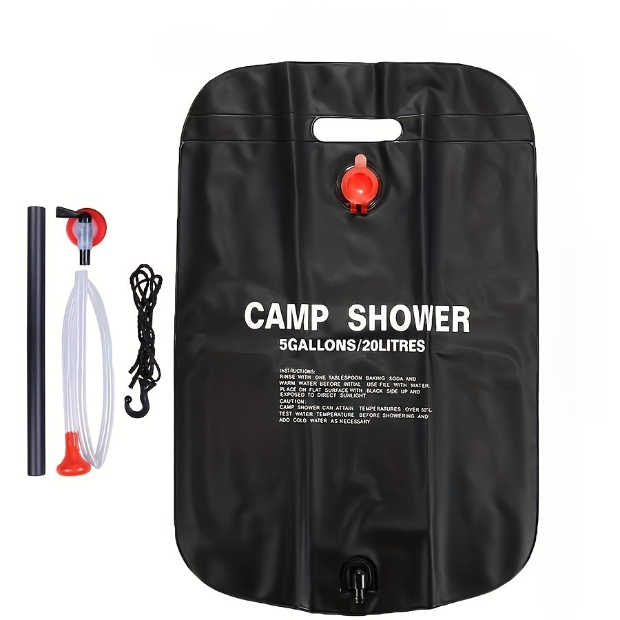 20L Portable Solar Shower Bag for Outdoor Camping & Travel