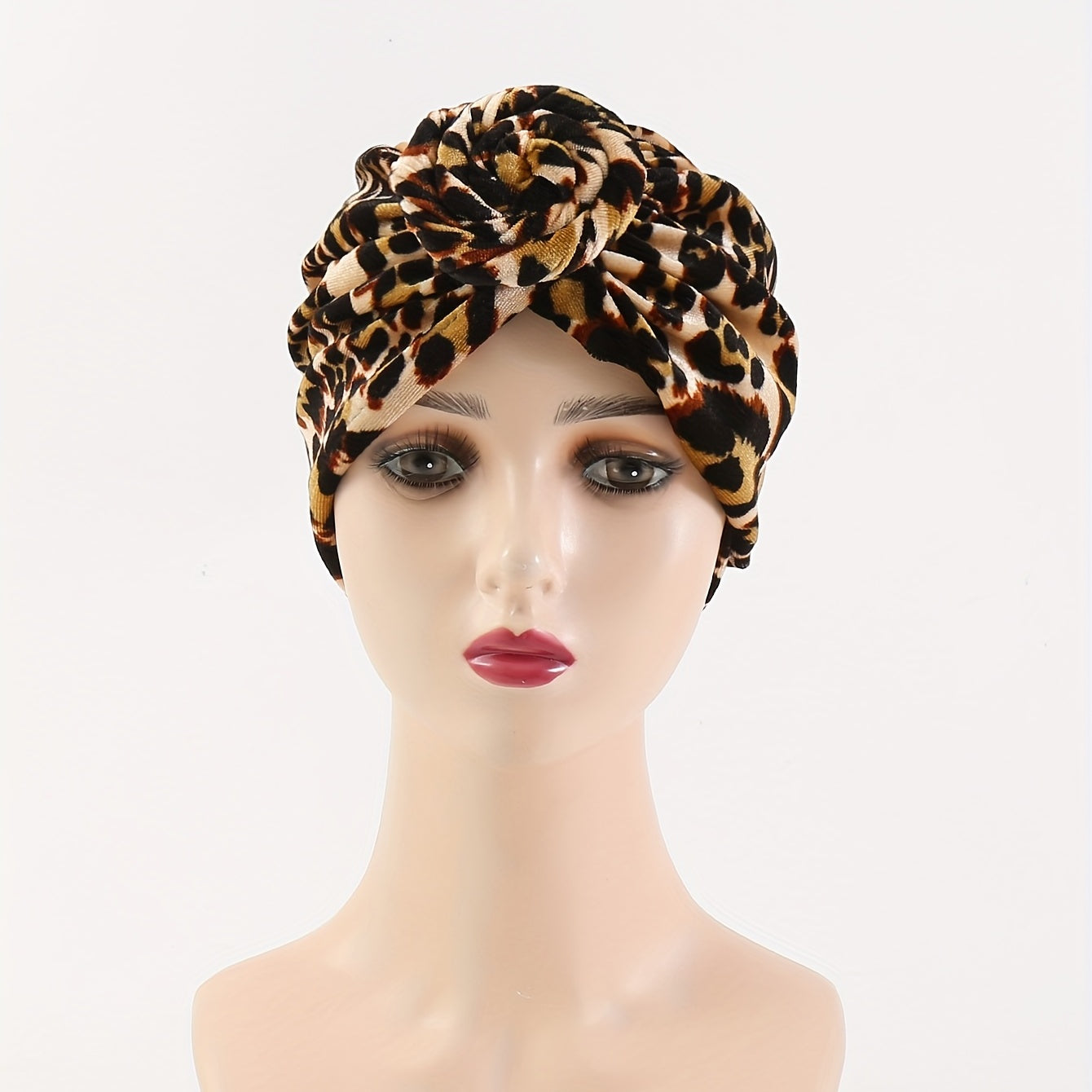 Leopard Print Turban Cap Set Chemo Cap Ramadan Beanie