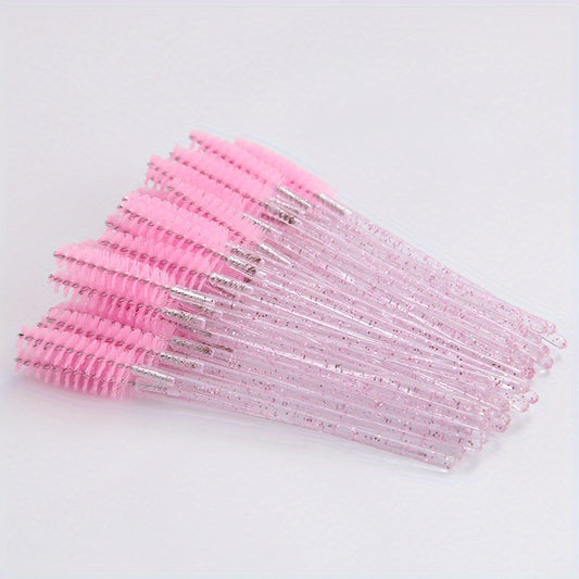 50pcs Crystal Eyelash Brushes for Extensions and Makeup