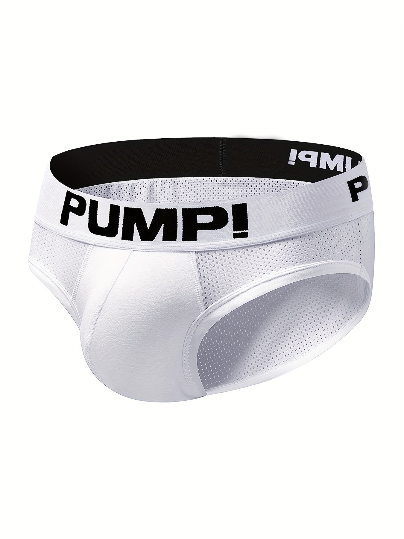 CMENIN 4Pcs Men's Mesh Sports Briefs Elastic Waist Breathable Letter Pattern