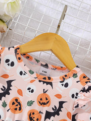 Halloween Toddler Baby Girls Pleated Dress Pumpkin Dresses Kids Fall Clothes