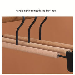 High Beech Wrought Iron Hanger Metal Solid Wood Trouser Rack