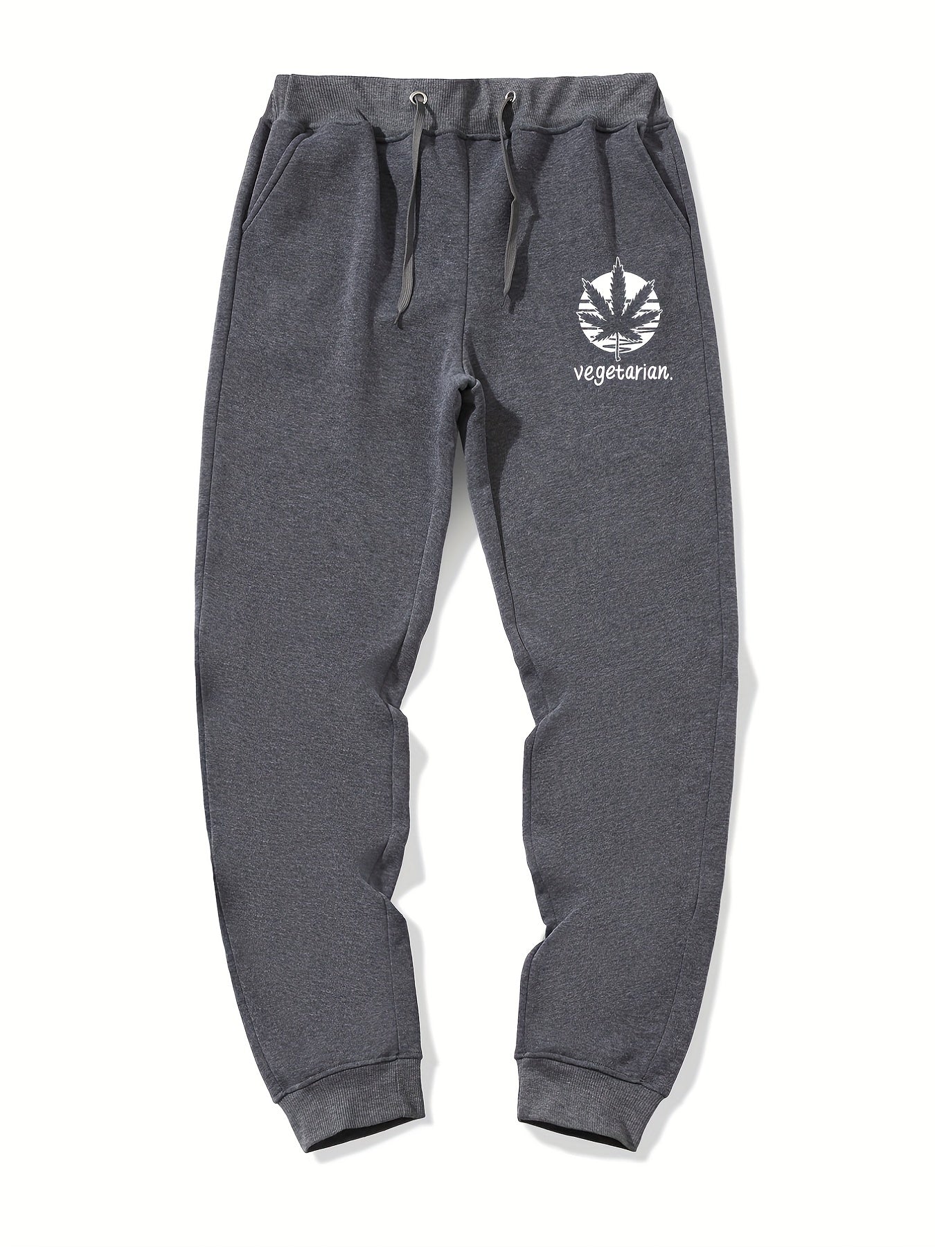 Vegetarian Casual Graphic Drawstring Joggers Men's Sweatpants
