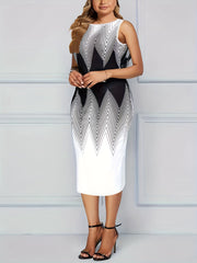 Women's Plus Colorblock Geometric Print Tank Dress