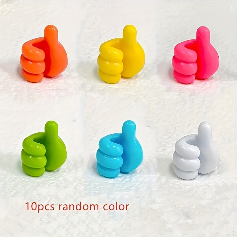 10pcs Mixed Color Cable Storage Rack Self Adhesive Mini Hook Car Interior