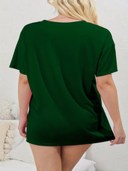 Letter Print Round Neck Tee Nightdress