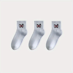 Butterfly Print Mid Tube Socks Women's Stockings