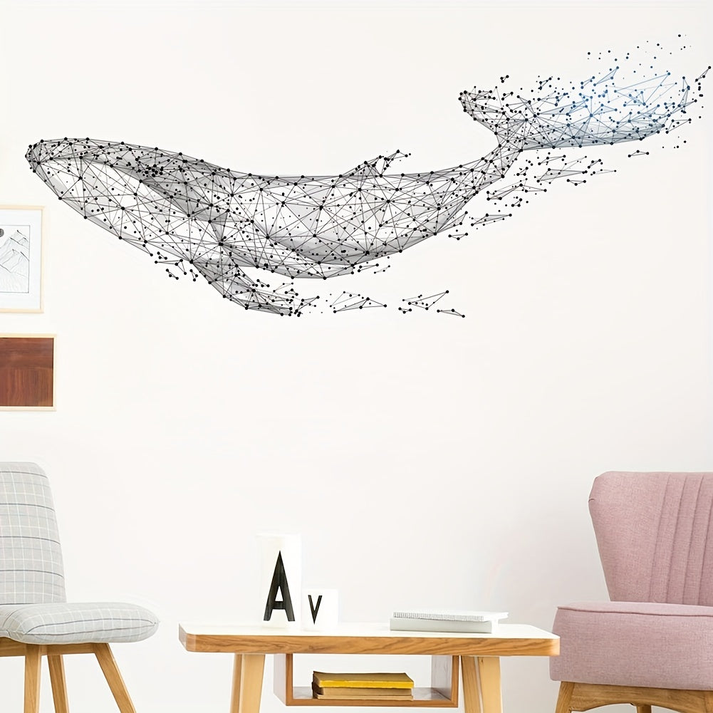 Whale Wall Sticker Geometric Pattern Modern Background Wallpaper