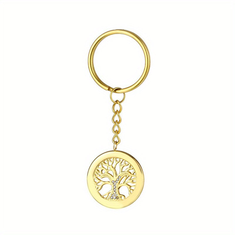 Personalized Tree Of Life Names Keychain with Birthday Stone