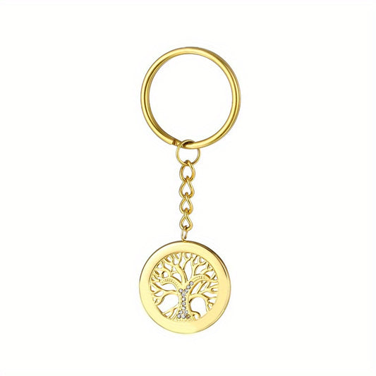 Personalized Tree Of Life Names Keychain with Birthday Stone