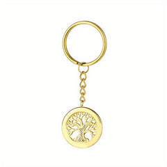 Personalized Tree Of Life Names Keychain with Birthday Stone