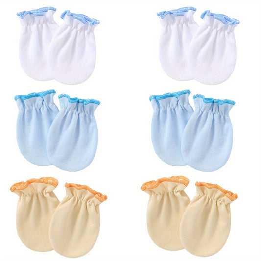 6 Pairs Baby Girls Elastic Mittens Soft Comfortable Gloves