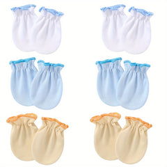 6 Pairs Baby Girls Elastic Mittens Soft Comfortable Gloves