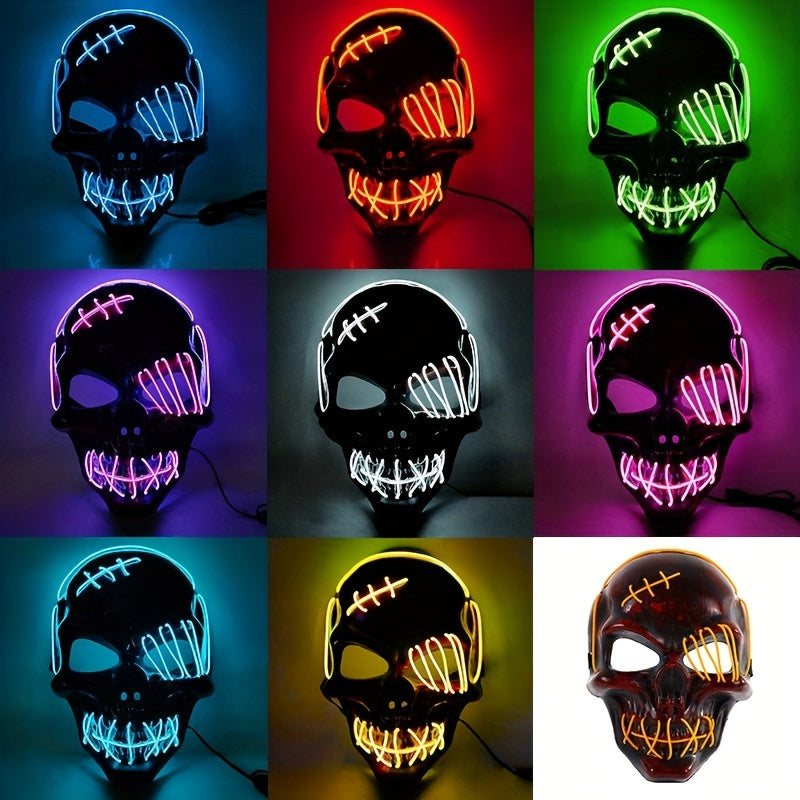 Bright Red Ghost Illuminated Mask for Party