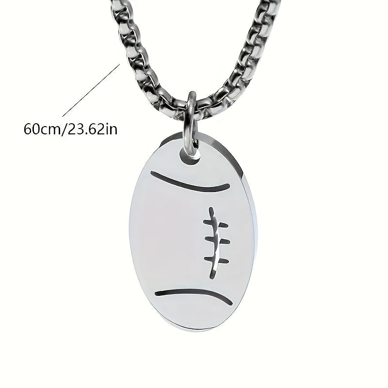 Rugby Men's Stainless Steel Necklace Football Necklace Gift