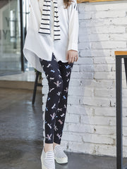 Dragonfly Print Skinny Leggings Women's Casual Stretchy Leggings