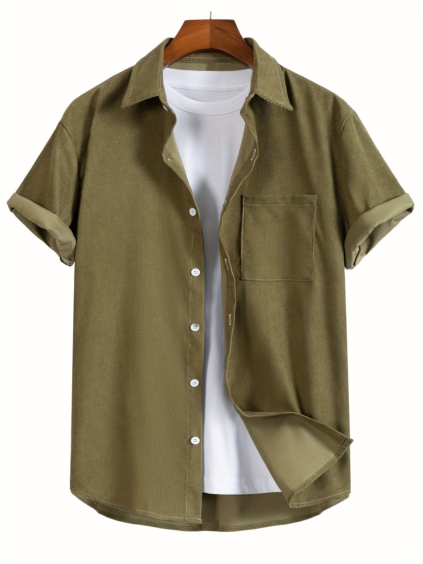Men's Hawaiian Shirt Short Sleeve Chest Pocket Button Up