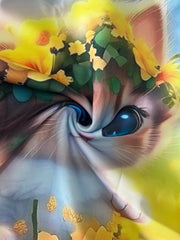 Sunshine Kitty Flower Sweatshirt Hoodie Comfy Hooded Pullover Girls Boys