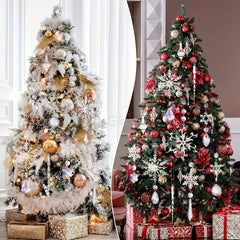 10pcs Christmas Tree Decoration Crystal Ornaments Hanging Acrylic Snowflakes