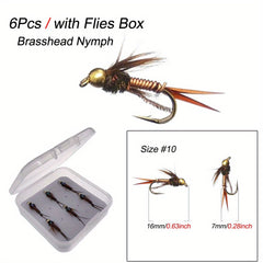 Brass Head Copper Nymph Stone Fly Fishing Bait Size 10