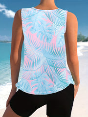 Leaf Print Tennis Sports Tank Top for Women