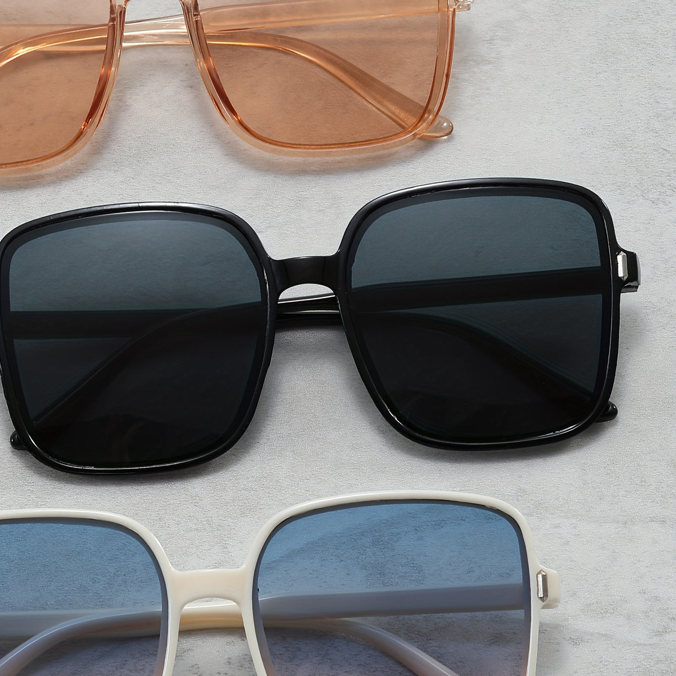 3 Pairs Men's Large Frame Sunglasses UV Protection HD Sunglasses