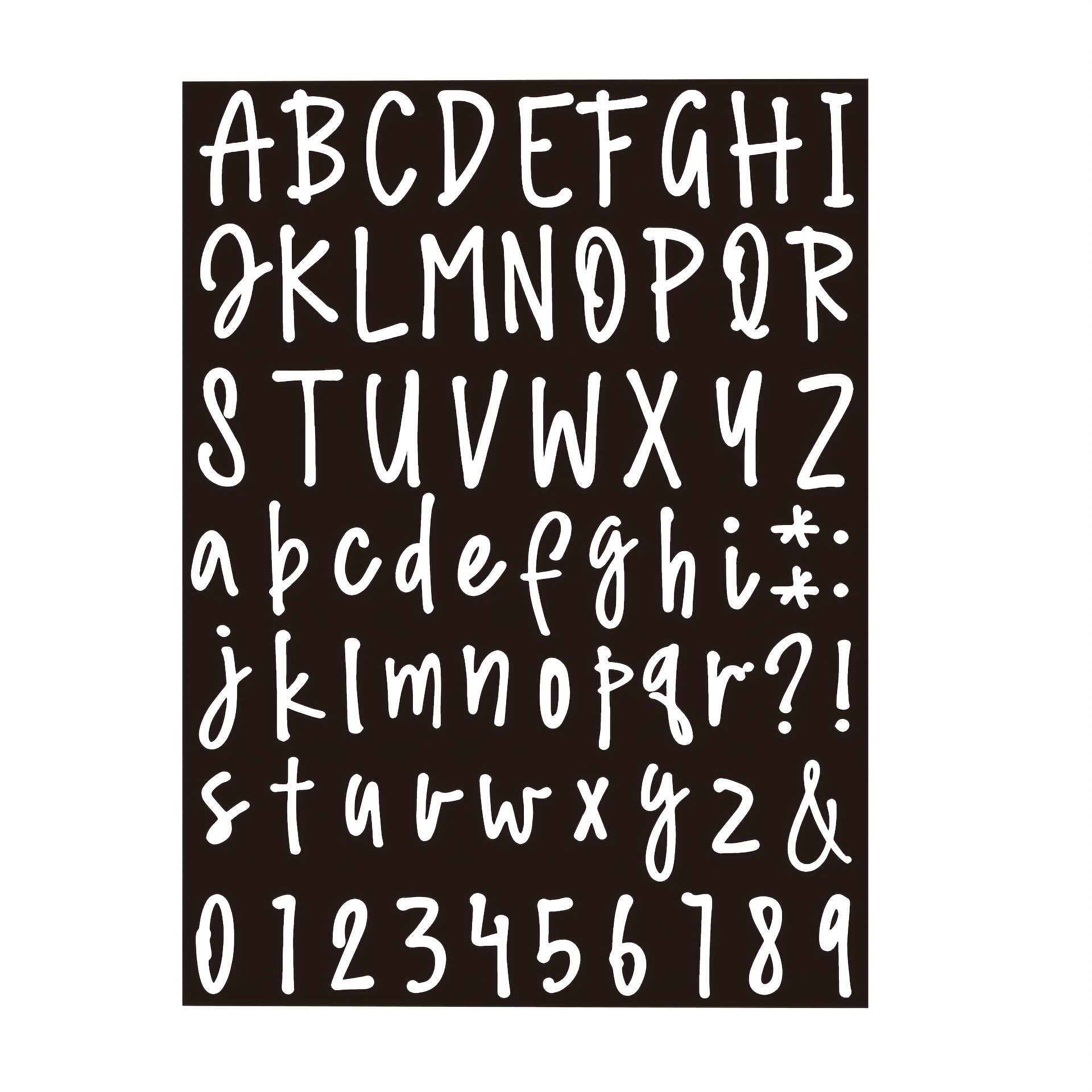 5 Sheets Letter Number Sticker Waterproof Adhesive Label Sticker
