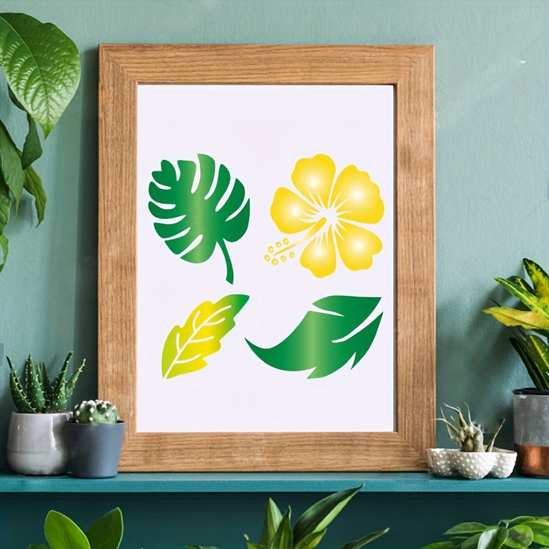 16pcs Reusable Floral Stencils Sunflower Bee Butterfly Painting Stencils