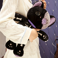 35in Skeleton Cat Plush Toy Soft Stuffed Doll Halloween Gift
