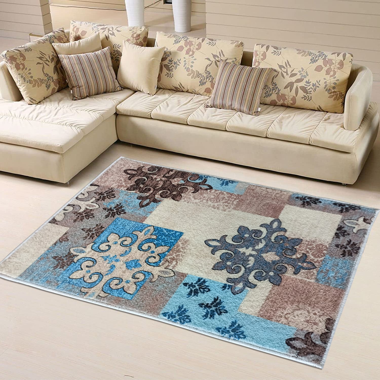 Vintage Area Rug Soft Floor Mat for Living Room Bedroom