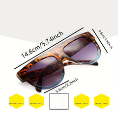 Oversized Cat Eye Sunglasses Gradient Lens Flat Top Glasses